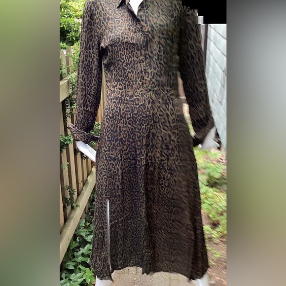 Leopard Print Long Sleeve Dress Small - Picture 4 of 12